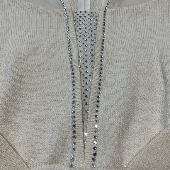 St. John By Marie Gray Knit Cream Cardigan Women’s Size 6 - Picture 4 of 10